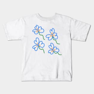 Blue red watercolor art Kids T-Shirt